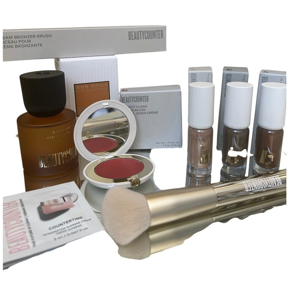 BeautyCounter Counter Blowout Bundle Fragrance Eyes Cheeks Brush $254 Retail